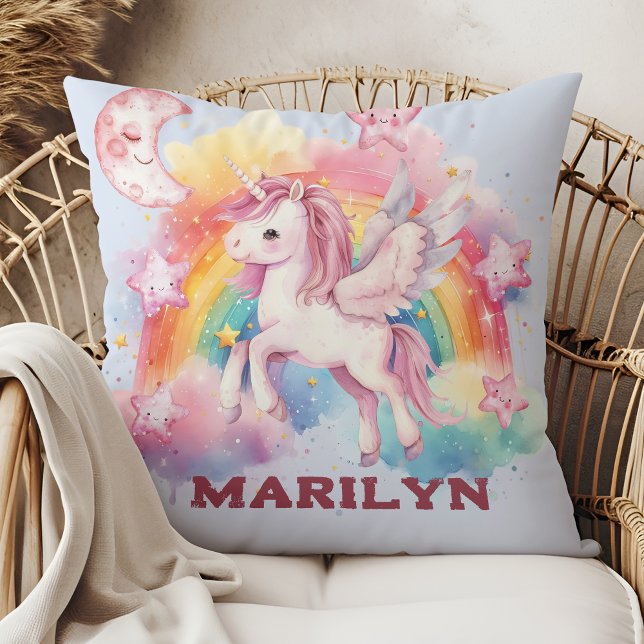 Coussin Étoiles de licorne et arc-en-ciel (Créateur téléchargé)