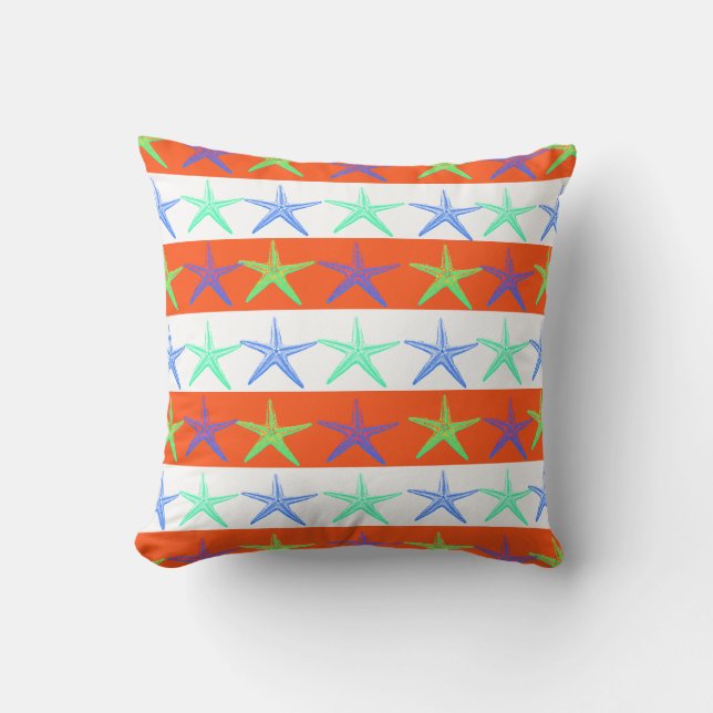 Coussin Étoiles de mer de thème de plage d'été sur les (Recto)