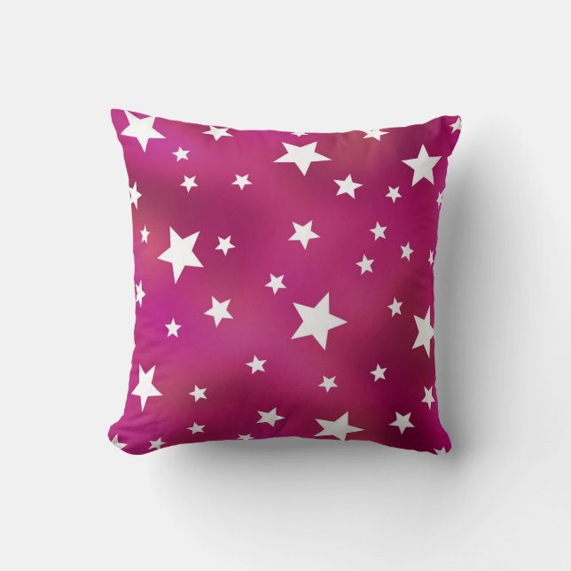 Coussin Étoiles de rose et de blanc (Recto)
