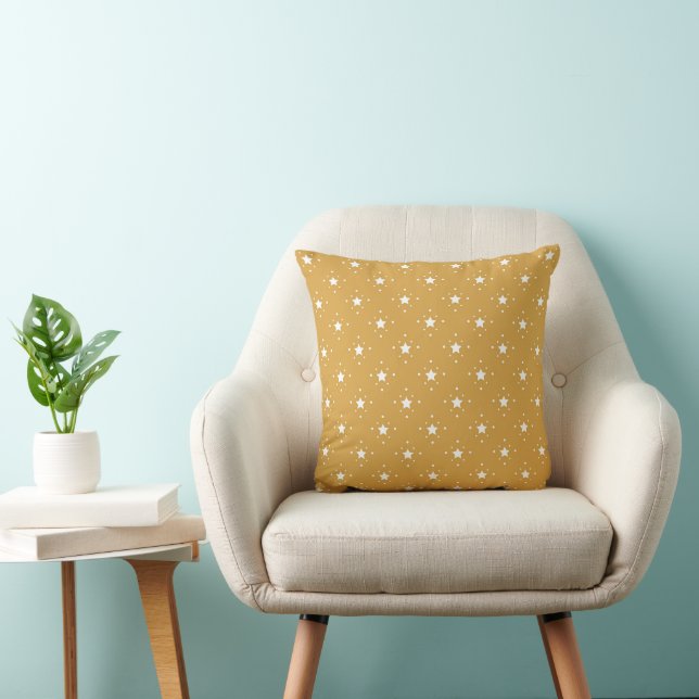 Coussin Étoiles décoratives sur fond doré (Chaise)