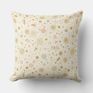 Coussin Étoiles Dorées & Célébration 2026 Décoration de Ma
