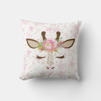 Coussin Étoiles roses Giraffe Florale