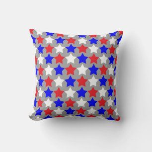 Coussin étoiles rouges blanches et bleues