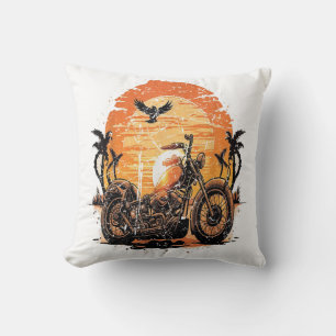 Coussin Étonnant Retro Vintage Moto Classic Sunset C
