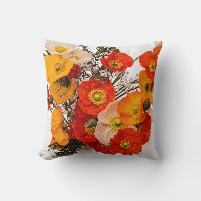 Coussin Étonnant Vibrant Pépites Jaunes Orange (Recto)