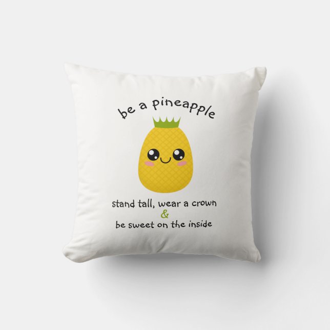 Coussin Être une motivation ananas (Recto)