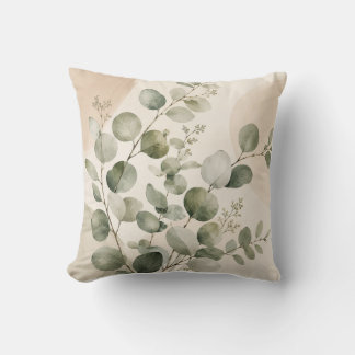 Coussin Eucalyptus Botanical Leaves Decorative Pillow