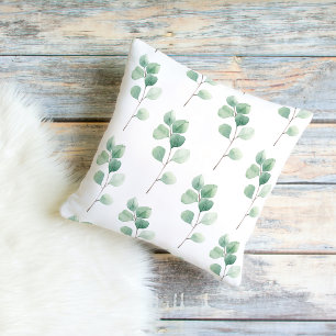 Coussin Eucalyptus Motif vert