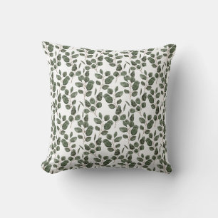 Coussin Eucalyptus Verdure Botanique Vert Blanc tendance