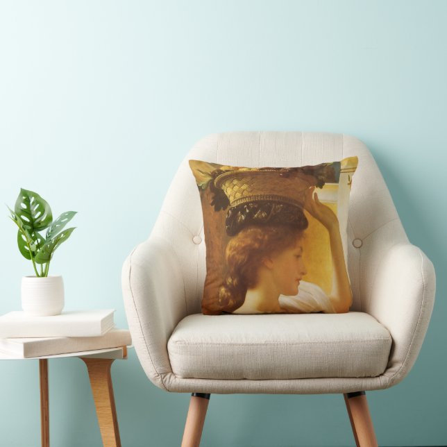 Coussin Eucharis - Fille avec un panier de fruits de Leigh (Chaise)