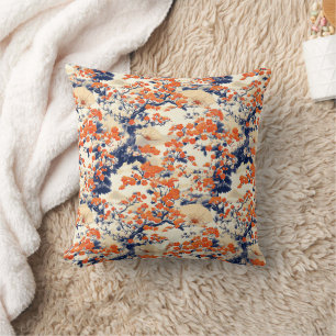 Coussin Éventail à motif de fleurs de cerisier japonais (2