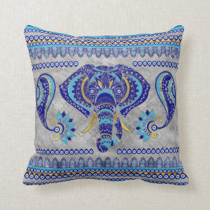 Coussin Evil Eye Elephant Motif ornemental