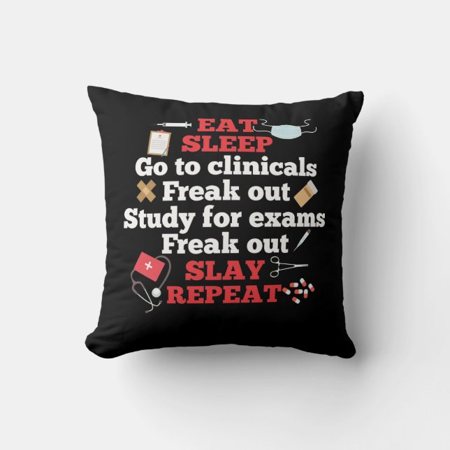 Coussin Examen d'étude clinique de l'infirmière chirurgica (Recto)