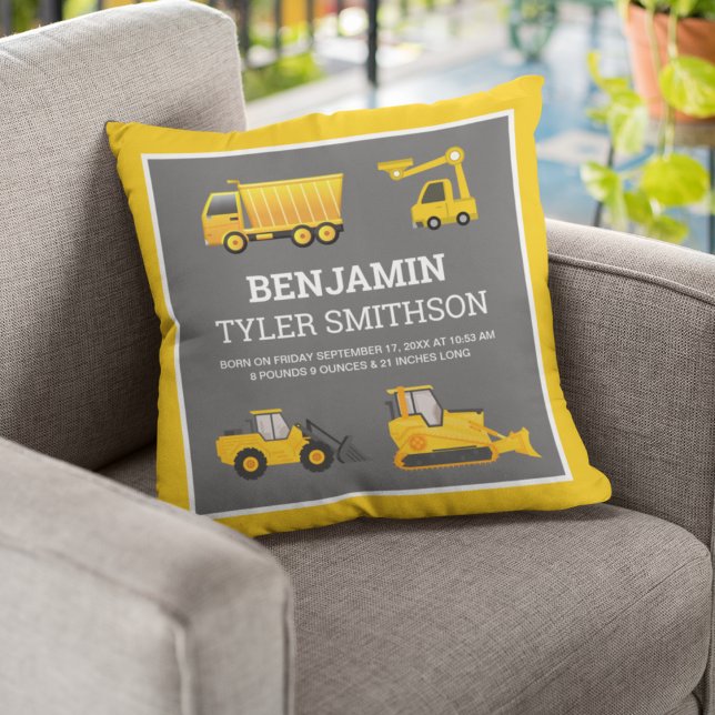 Coussin Excavateur Pompe Camion Construction Baby Birth St (Créateur téléchargé)