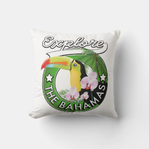 Coussin Explorer le logo des Bahamas Panneau en bois encad
