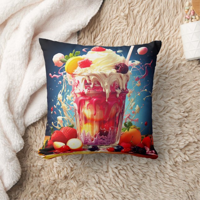 Coussin Explosion de couleur liquide vive (Couverture)
