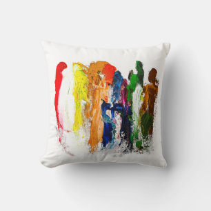 Coussin Expression Abstraite des figures humaines en mouve