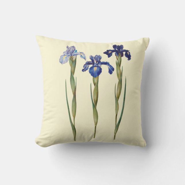 Coussin extérieur 16x16 d'iris de trois pourpres (Recto)