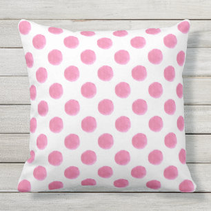 coussin extérieur à dotty pois rose aquarelle