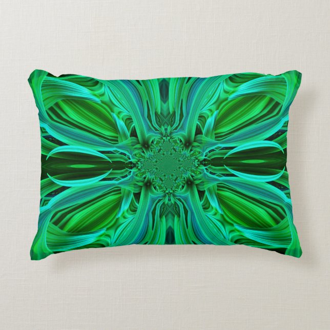 Coussin extérieur à feuille verte (Devant)