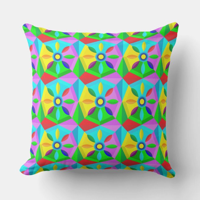 coussin extérieur à fleurs étoile classique (Recto)