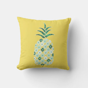 Coussin extérieur à l'ananas vert