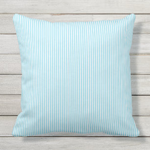 Coussin extérieur Aqua and White Pin Stripe 20x20