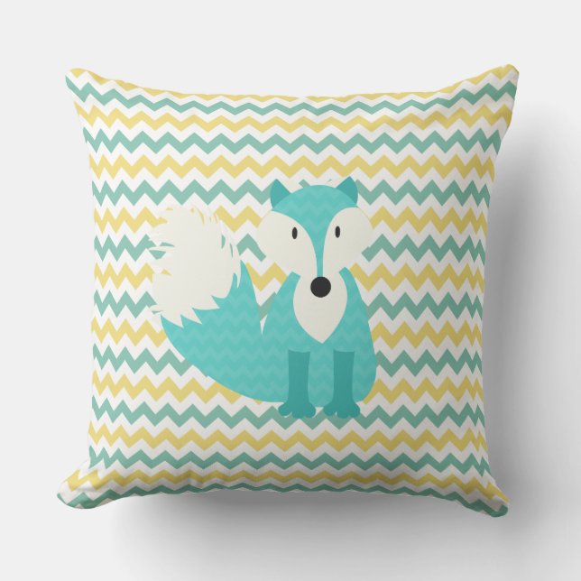 Coussin extérieur Blue Fox Chevron Stripe (Recto)