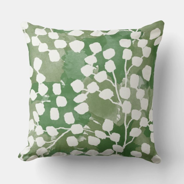 Coussin extérieur botanique, vert (Recto)