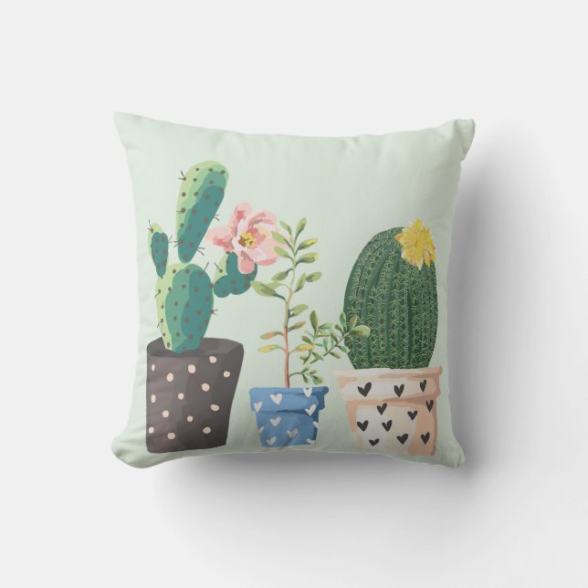 Coussin extérieur Cactus pointillé (Recto)