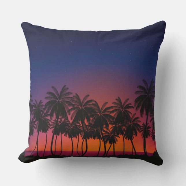 Coussin Extérieur Coucher de Soleil Tropical (Recto)