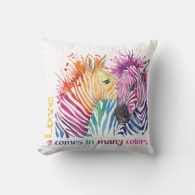 Coussin extérieur d'arc-en-ciel de zèbre (Recto)