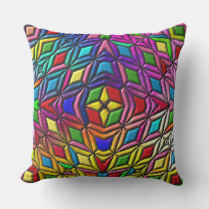 coussin extérieur de diamants psychédéliques