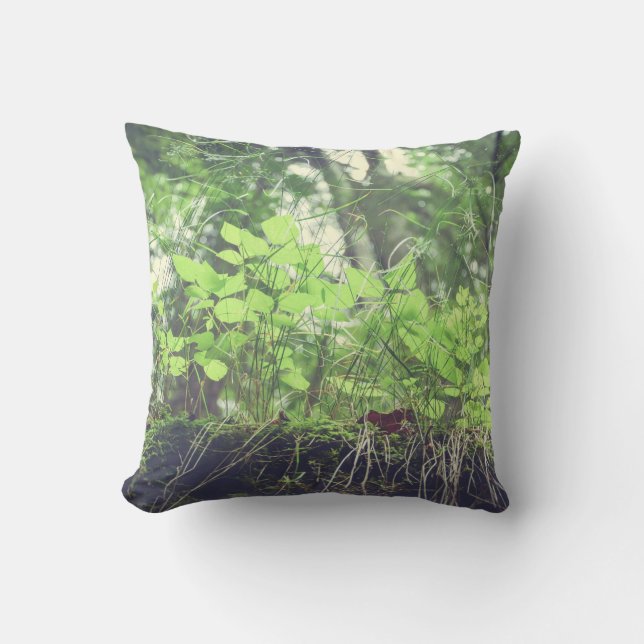 Coussin extérieur de feuille de forêt de vert (Recto)