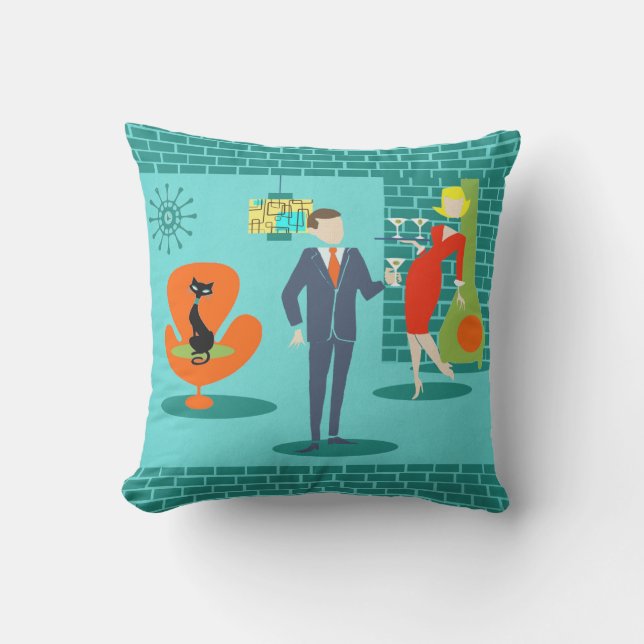 Coussin extérieur de l'âge de la caricature Retro  (Recto)