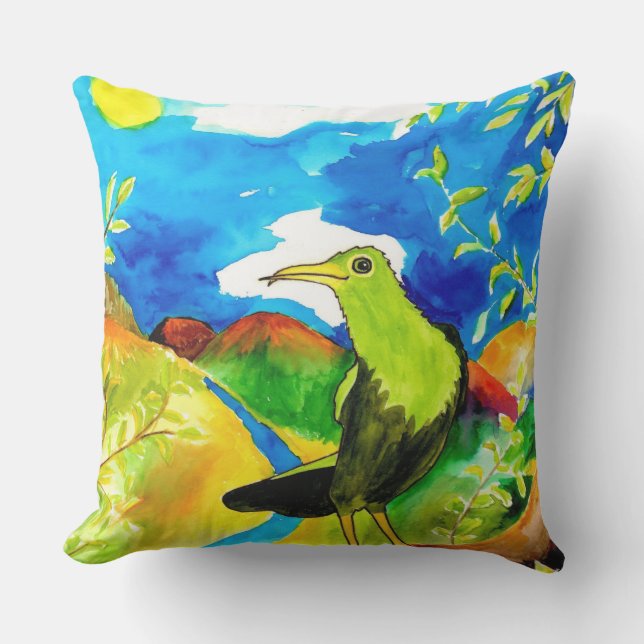 Coussin extérieur d'oiseaux tropicaux (Recto)