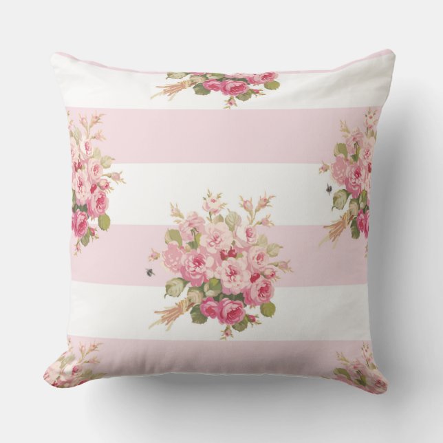 Coussin extérieur du bouquet de Jane de rayure (Recto)
