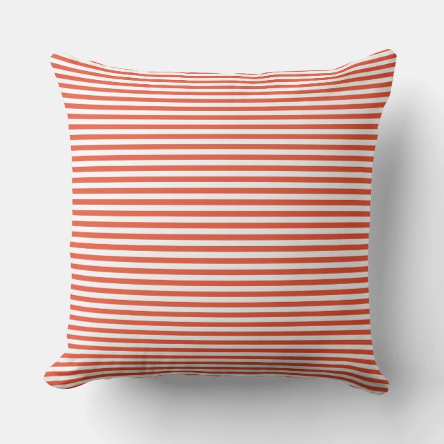 Coussin extérieur en bande rouge et blanche (Recto)