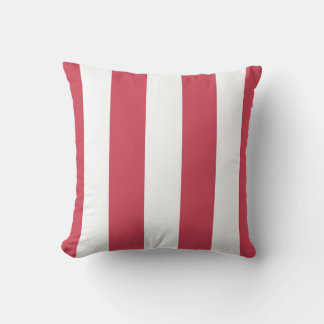 Coussin extérieur en bandes rouge et blanc
