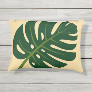 Coussin extérieur en feuille de palmier Monstera p