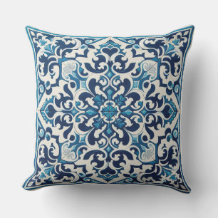 Coussin extérieur en tuiles portugaises