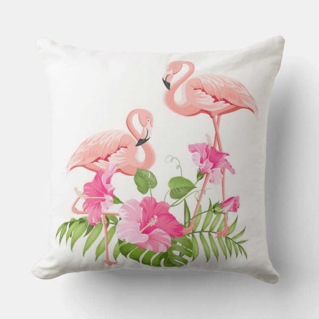 Coussin extérieur  extérieur à Flamant rose d'orei (Recto)