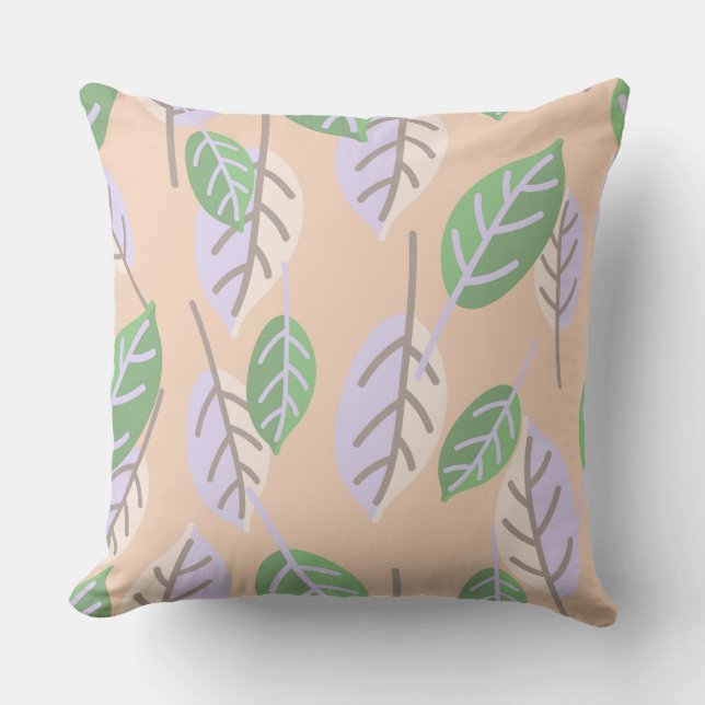 coussin extérieur feuille pastel (Recto)