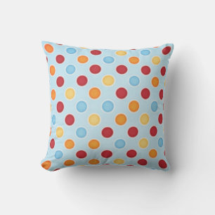 Coussin extérieur moderne Blue Polka Dot