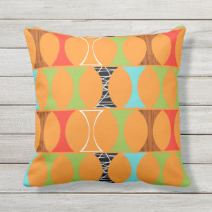 Coussin extérieur orange moderne de la moitié du