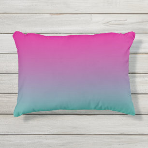 Coussin extérieur pourpre et turquoise magenta