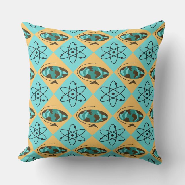 Coussin extérieur Retro Harlequin Globe Trotter (Recto)
