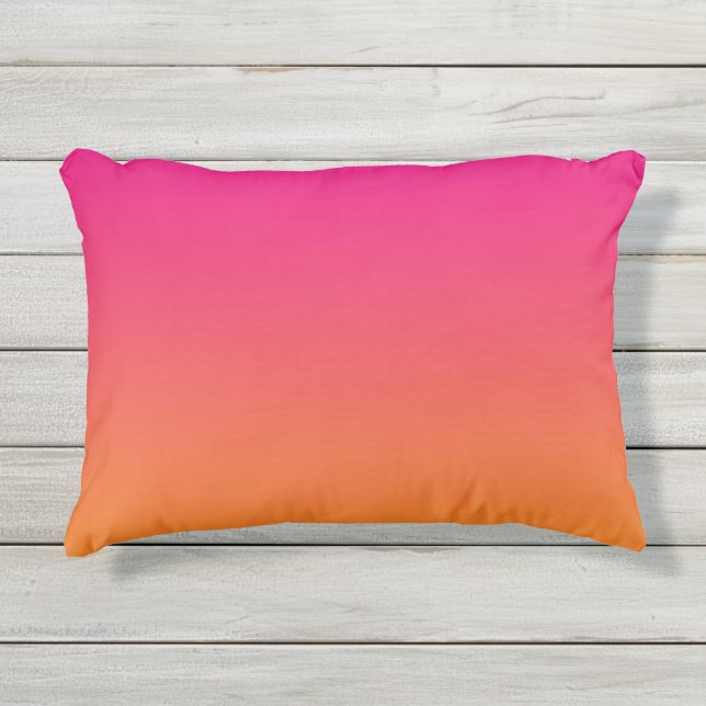 Coussin extérieur rose et orange d'Ombre (Devant)