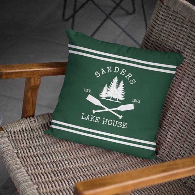 Coussin Exterior Nautical Lake House Family Oars Navy blue (Créateur téléchargé)