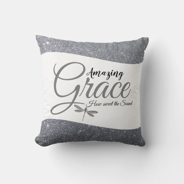 Coussin Extraordinaire parties scintillant argent Grace Je (Recto)